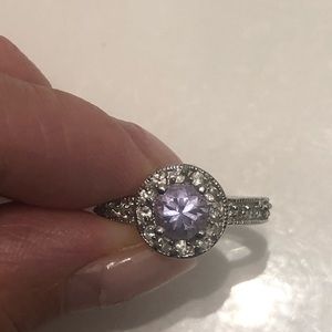 Amethyst halo fashion ring